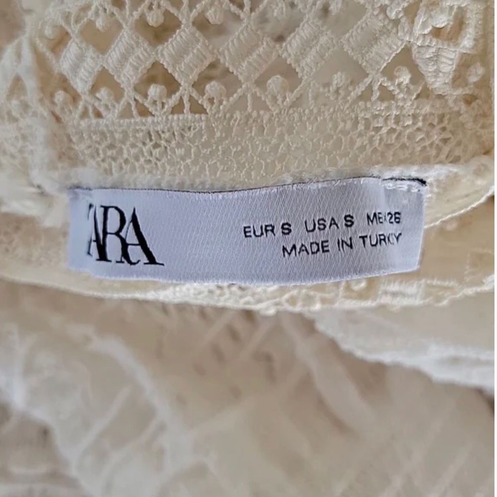 ZARA CONTRASTING LACE MOCK NECK SWEATER SIZE S - Picture 4 of 6